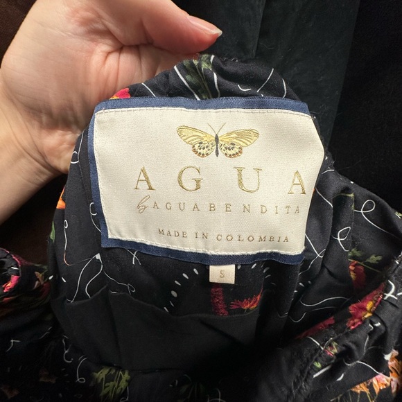 Agua by Agua Bendita Black Floral Midi Dress - Picture 3 of 3